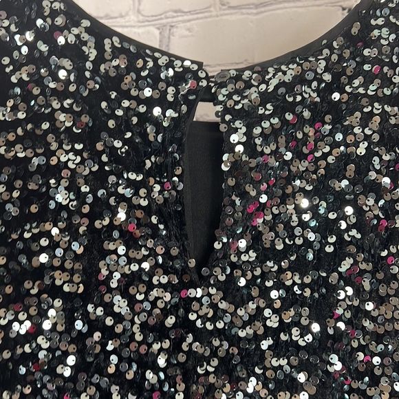 NEW City Chic tunic mini dress sequins black size large - Picture 4 of 13